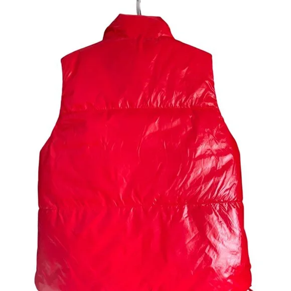 A New Day Womens Red Puffer Vest Lightweight Quilted Outerwear W/ Pockets Small - Picture 6 of 10